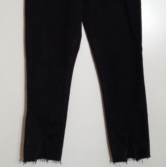 Leith high rise black jeans with front hem splits women's size 30 - Picture 2 of 9